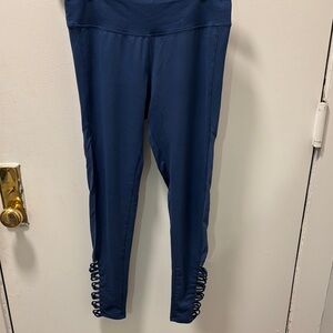 Navy Blue Leggings with Cutout Detail
